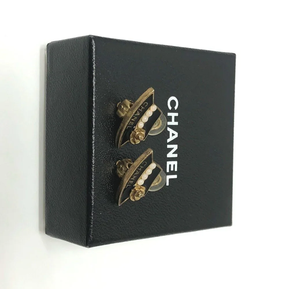 CHANEL Black Earrings